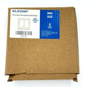 NIB ELEGRP White Decorative Wall Plate 5 Pack